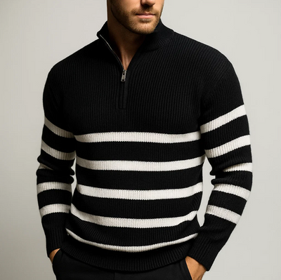 BLACKWELL STRIPE ZIP SWEATER
